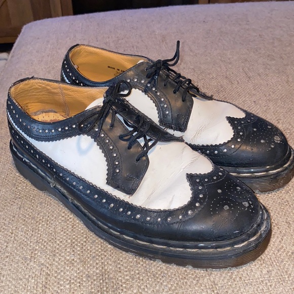 Dr. Martens Shoes - Vintage Dr. Martens black white wingtip oxfords 10